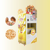 Automatische popcornmachines voor zelfbediening in winkels.