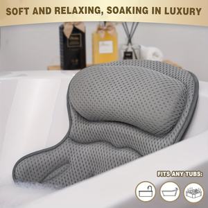 1 oreiller de bain de luxe avec maille 3D respirante <span class=keywords><strong>et</strong></span> ventouse sécurisée |   Appareil de soutien du cou <span class=keywords><strong>et</strong></span> du dos, lavable en machine, pour usage domestique ou en <span class=keywords><strong>spa</strong></span> - Product Image 2