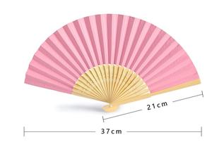 Abanico de Bambú Personalizado de 21 cm para Mujer, Pintado a Mano con Seda, Arte Nupcial con Estilos Tradicionales de Flores y Ángeles, Palabras Grabadas y Música - Product Image 6