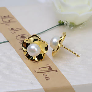 Pendientes y Broches de Oreja de Plata Coreana S925 Wenchi para Mujer, con Perla de 7-8 mm, Soporte Vacío para Joyería DIY, Modelo Chino 16292 - Product Image 4