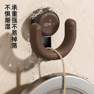 Suction Cup Slipper Rack Circular Wall Mounted <b>Hook</b> For <b>Bathroom</b> Door Storage Durable Up To 3.9in Depth - Product Image 2