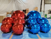 Boules miroir en PVC à double couche plus grandes, ballons géants colorés irisés, boule miroir gonflable pour la décoration de fêtes et d'événements