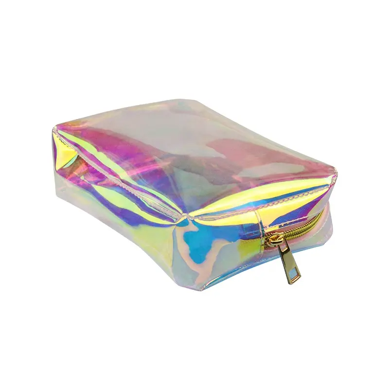 Professional Fashion Laser Iridescent Cosmetic Bag TPU Waterproof Travel Makeup Bag for Women vanity case box cosmetic bags box