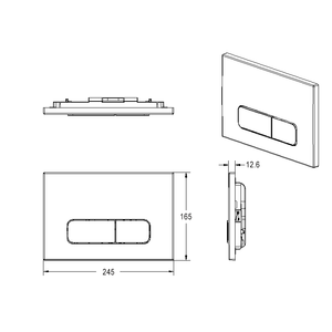 زر تدفق الحمام البلاستيكي الأسود غير اللامع من ABS لصهاريج مخفي مشغل تدفق لوحة المرحاض - Product Image 6