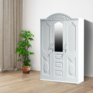 Muebles para el Hogar de Diseño Moderno, Armario de Acero de 3 Puertas para Dormitorio con Espejo, Armario Metálico - Product Image 3