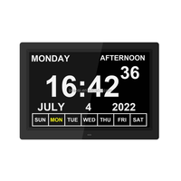 Pros 12 "Jam Kalender Digital Ekstra Besar Hari Tanggal Waktu Jam Dementia Lansia Tua Gangguan Penglihatan Kehilangan Memori