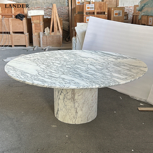 <span class=keywords><strong>Tavolo</strong></span> da Pranzo <span class=keywords><strong>Rotondo</strong></span> in Marmo Arabescato Landerstone <span class=keywords><strong>con</strong></span> Finitura Lucida, <span class=keywords><strong>Tavolo</strong></span> da Pranzo in Marmo Naturale per Hotel e <span class=keywords><strong>Cucina</strong></span> - Product Image 3