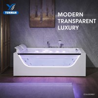 Baignoire de massage en acrylique pour 2 personnes, certifiée CE, de luxe, autoportante, portable, pour appartement et villa, avec 22 jets
