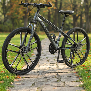 Vélo de montagne pour adultes, 21 vitesses, suspension avant, vitesse variable, amortisseur, cadre en acier à haute teneur en carbone de 26 pouces, frein à disque double - Product Image 6