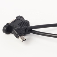 Câble de montage sur panneau à angle droit Mini USB vers USB-B femelle Câble de rallonge Mini B mâle vers Type B femelle