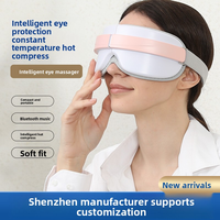 Masque de Sommeil Massant pour les Yeux avec Chauffage et Compresse Chaude, Musique Bluetooth, Vibration Électrique, Sans Fil et Rechargeable