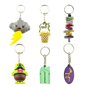 Low Price Wholesale Rainbow Key Chain Car Keychain Key Ring Custom And Rubber PVC Keychains