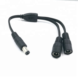 12V 24V <span class=keywords><strong>DC</strong></span> 5,5*<span class=keywords><strong>2</strong></span>,1mm Cable de alimentación 1 macho a <span class=keywords><strong>2</strong></span> hembra enchufe <span class=keywords><strong>DC</strong></span> Power Splitter Y Cable para tira de luz LED CCTV - Product Image 1