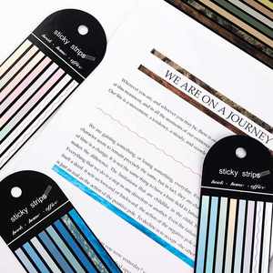 Assorted Multi-Color Long Strip Self-Adhesive Sticky Tabs <b>Memo</b> <b>Pads</b> Set 6 Themed Palettes Hanging Hole Card Packaging Page - Product Image 3