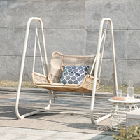 Fauteuil suspendu double moderne et simple pour extérieur, en rotin et acier, imperméable, pour parc, maison, cour, balcon, chaise longue de loisirs en forme d'œuf