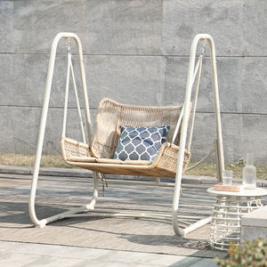 Fauteuil suspendu double moderne et simple en <span class=keywords><strong>rotin</strong></span> imperméable pour extérieur, idéal pour villa, maison, cour, balcon, chaise longue de loisirs en forme d'œuf - Product Image 4