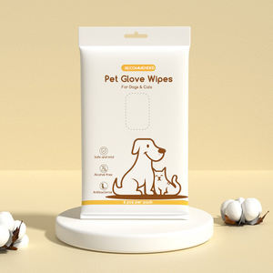 Logotipo personalizado descartáveis <span class=keywords><strong>Pet</strong></span> <span class=keywords><strong>Cleaning</strong></span> Luvas Toalhetes Private Label Biodegradável <span class=keywords><strong>Pet</strong></span> Grooming Luvas Toalhetes húmidos para cães e gatos - Product Image 2