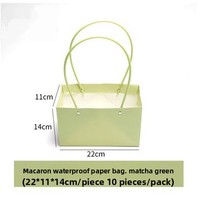 Tas Kertas Kraft Berwarna Tahan Air Macaron, Tas Bunga Lipat