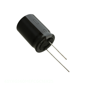ตัวเก็บประจุแบบ Through Hole CAP ALUM 560UF 20% 63V RADIAL TH 63YXG560MEFCGC16X25 ของผู้ผลิต Channel 560 uF - Product Image 1