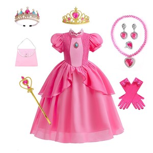 Disfraz <span class=keywords><strong>de</strong></span> Princesa Peach Rosa, Vestido <span class=keywords><strong>de</strong></span> Princesa Peach para Niñas, Ropa para Fiestas <span class=keywords><strong>de</strong></span> Cumpleaños - Product Image 2