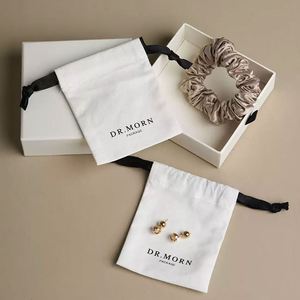 Sacs personnalisés en lot, petits sacs en tissu, sacs à bijoux, sacs de rangement décoratifs en toile avec cordon de serrage, sacs anti-poussière en lot - Product Image 2