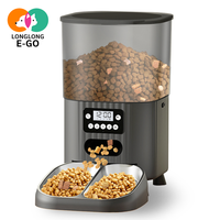 Comedero Automático para Mascotas con Temporizador LCD Programable, Diseño Atractivo, Recargable, de Plástico, con Doble Recipiente de 4.5L, para Perros y Gatos Domésticos