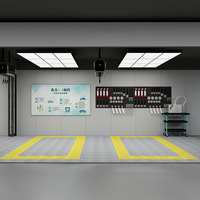 Panneau lumineux LED pour atelier de lavage de voitures à 9 grilles, 864W, 6500K, CRI>90, luminaire de plafond avec support