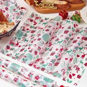 Papier ciré de Noël imperméable à la graisse parchemin doublures de panier de nourriture <span class=keywords><strong>pour</strong></span> emballer des friandises de vacances cadeaux vêtements chaussures - Product Image 2