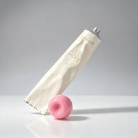 Tube cosmétique en aluminium et plastique écologique de 2,5 oz, couleur personnalisée, avec bouchon à vis rose mignon pour baume corporel et crème pour les mains
