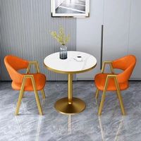 Table de conférence moderne de luxe au design simple et personnalisé, petite table ronde à manger et ensemble de chaises pour 2 personnes