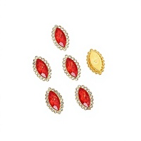 Strass en métal double couche 12x20mm Marquise Tournesol multicolore à coudre à la main pour vêtements et sacs