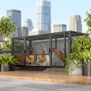 Poulailler extérieur en métal de grande taille avec fermeture coulissante horizontale, conception anti-furets pour poulets, lapins, pigeons - Toutes saisons - Product Image 2