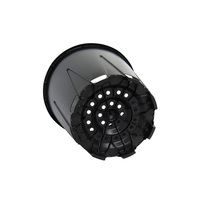 Récipient rond en plastique pour plantes, pot de fleurs de jardinage domestique de 25L avec trous de drainage pour balcon et patio