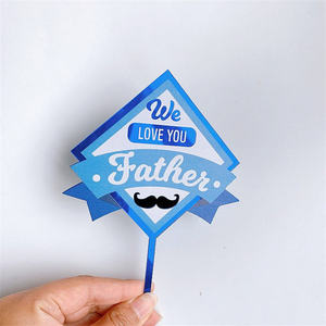 Nouveaux produits en crêpe froissée fantaisie, nœud papillon pour barbe, décoration de fête, décorations de gâteaux pour <span class=keywords><strong>papa</strong></span>, joyeux anniversaire - Product Image 2