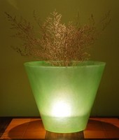 Pot de fleurs en céramique moderne avec finition en ciment naturel, peinture blanche, en FRP, léger et durable, pour jardin extérieur, Sao Home