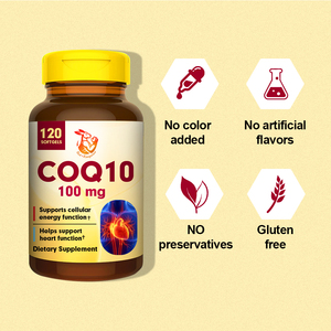 Gélules de CoQ10 personnalisées en usine avec coenzyme pour stimuler la santé cardiaque, soutenir la fonction énergétique cellulaire, capsules molles sans gluten - Product Image 6