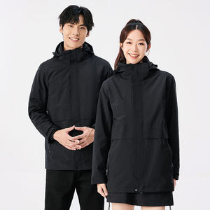 Veste coupe-vent mi-longue 3 en 1 pour femme, doublée de polaire, pour la randonnée en plein air - Product Image 2