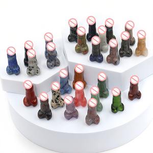 Stock Großhandel natürliche handgemachte geschnitzte Kristall dildo kleine Kristall Penis für die Dekoration polierte Heils teine Liebes thema - Product Image 4