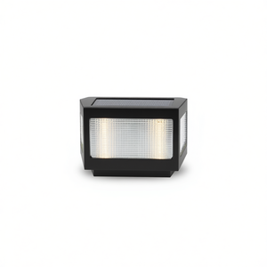 Lámpara de Cerca LED Moderna para Exteriores, de Aluminio, con Energía Solar, Negra, para Caminos, Terrazas y Patios, de 12 Pulgadas - Product Image 1