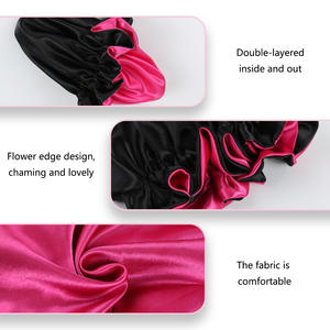 SOLPOP Bonnet de nuit en satin uni double couche avec logo personnalisé, style européen et américain, couleurs assorties, ajustable - Product Image 4
