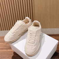 Espadrilles plates décontractées multicolores pour femme, style designer, en toile brute avec semelle extérieure en caoutchouc, de haute qualité, à lacets, pour la marche