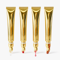 Gloss à lèvres rose transparent nude, effet brillant, avec applicateur doré, personnalisable avec logo – Vente en gros de cosmétiques très demandés