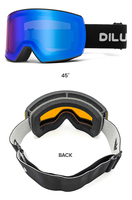 Échantillon personnalisé lunettes de neige pour jeunes OTG sur les lunettes protection UV 400 double couche lentille anti-buée lunettes de ski snowboard