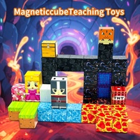 TrendingToddlers 45Pcs Portable Mine Craft Cube Magnétique En Plastique Voyage Ensembles Enfants Tige Mini Bloc De Construction Magnétique pour Enfants