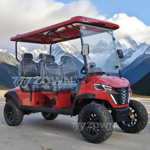 Carrito de Golf Eléctrico Todoterreno de 4 Plazas (2+2) Rojo Vibrante con Asiento Trasero Abatible, Ideal para Granjas Florales, Bodas y Turismo, Color Personalizable - Product Image 5