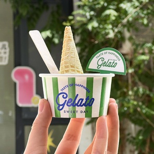 Custom Printed Logo Packaging <strong>Mini</strong> Coffee Tea <strong>Cup</strong> Disposable White Ice Cream Ice Cream <strong>Cup</strong> <strong>Paper</strong> <strong>Cups</strong> - Product Image 2