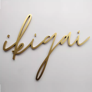 Panneau nominatif personnalisé en acrylique découpé, décoration de mariage et d'<span class=keywords><strong>anniversaire</strong></span>, or miroir, nom personnalisé, décoration murale, cadeaux de fête - Product Image 6