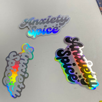 Autocollants découpés à la forme en vinyle adhésif imperméable avec impression de logo personnalisée, film laser holographique pour la fabrication de bougies