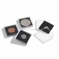 Présentoir de porte-monnaie carré 5 tailles joint en mousse protecteurs de dollar en argent Snap stockage de pièces de monnaie cadeau acrylique vitrine de pièces de monnaie