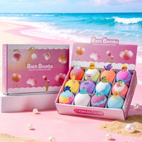 Bombes de bain transfrontalières amusantes sur le thème de l'océan et de la terre, en forme de cœur/donut/étoile, boules de bain moussantes nettoyantes en profondeur, sels de bain effervescents
